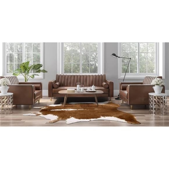 Premium Faux Cowhide Rug 4.6 x 5.2 Feet, Durable and Large Size Cow Print Rugs - Picture 4 of 6